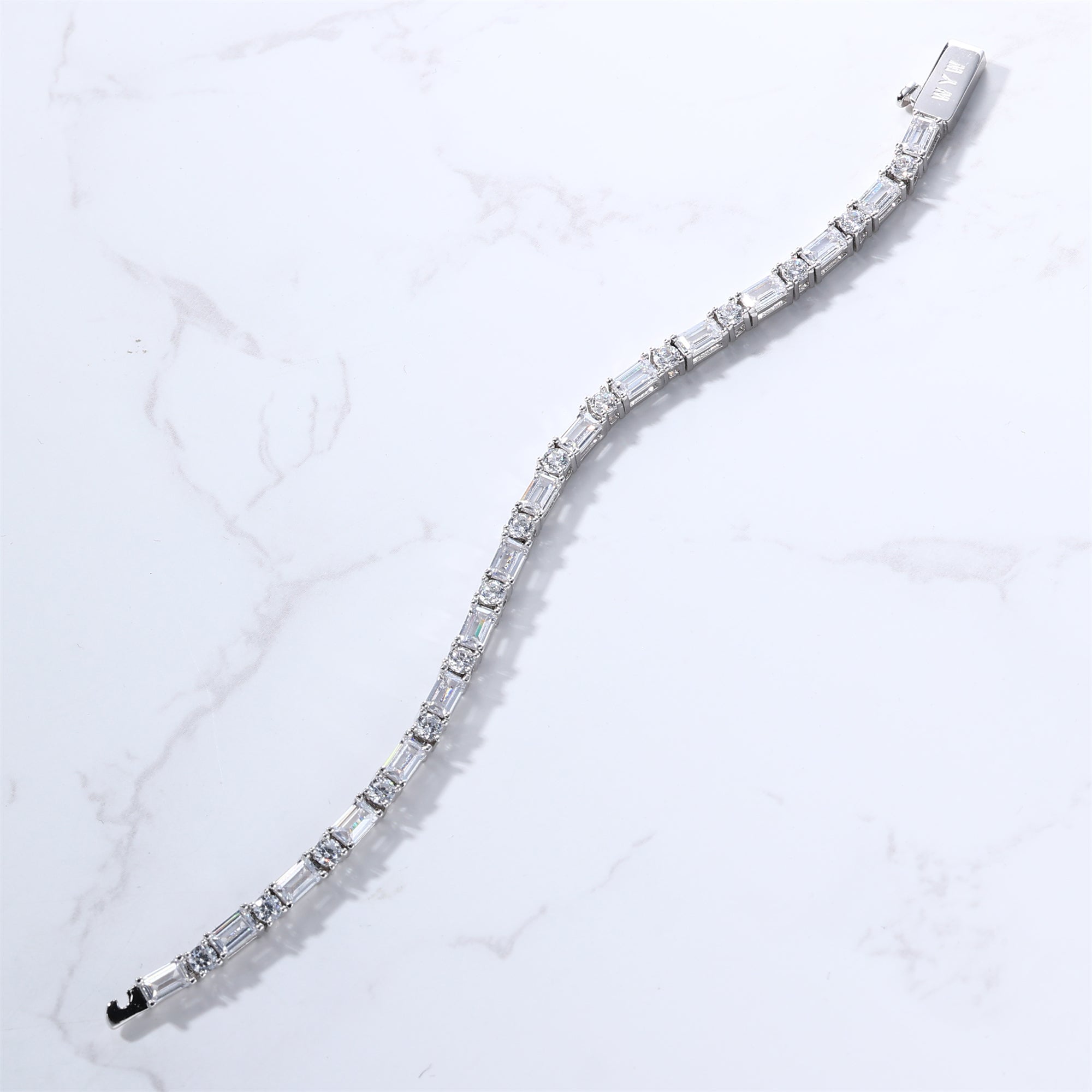 White Baguette Tennis Bracelet