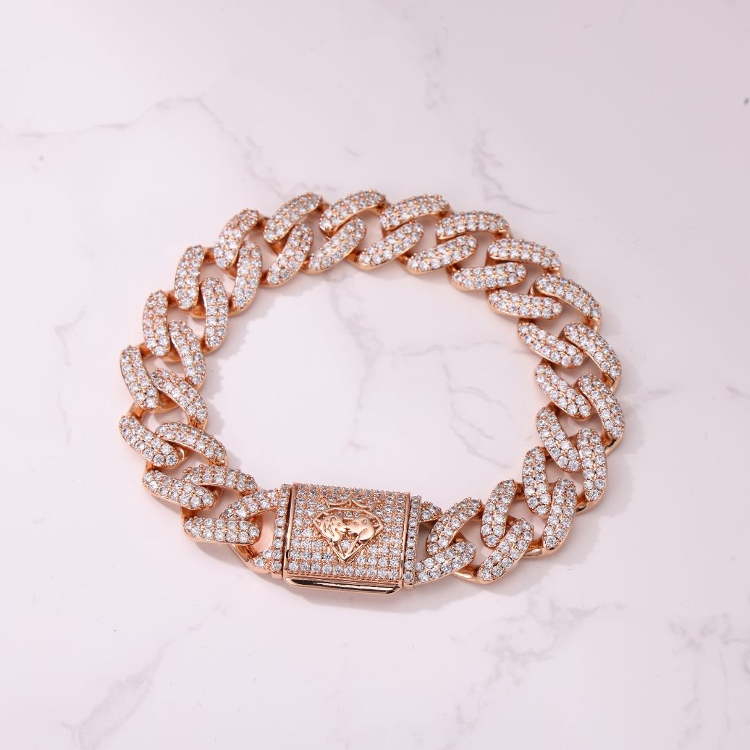 14MM Cuban Rose Gold Bracelet