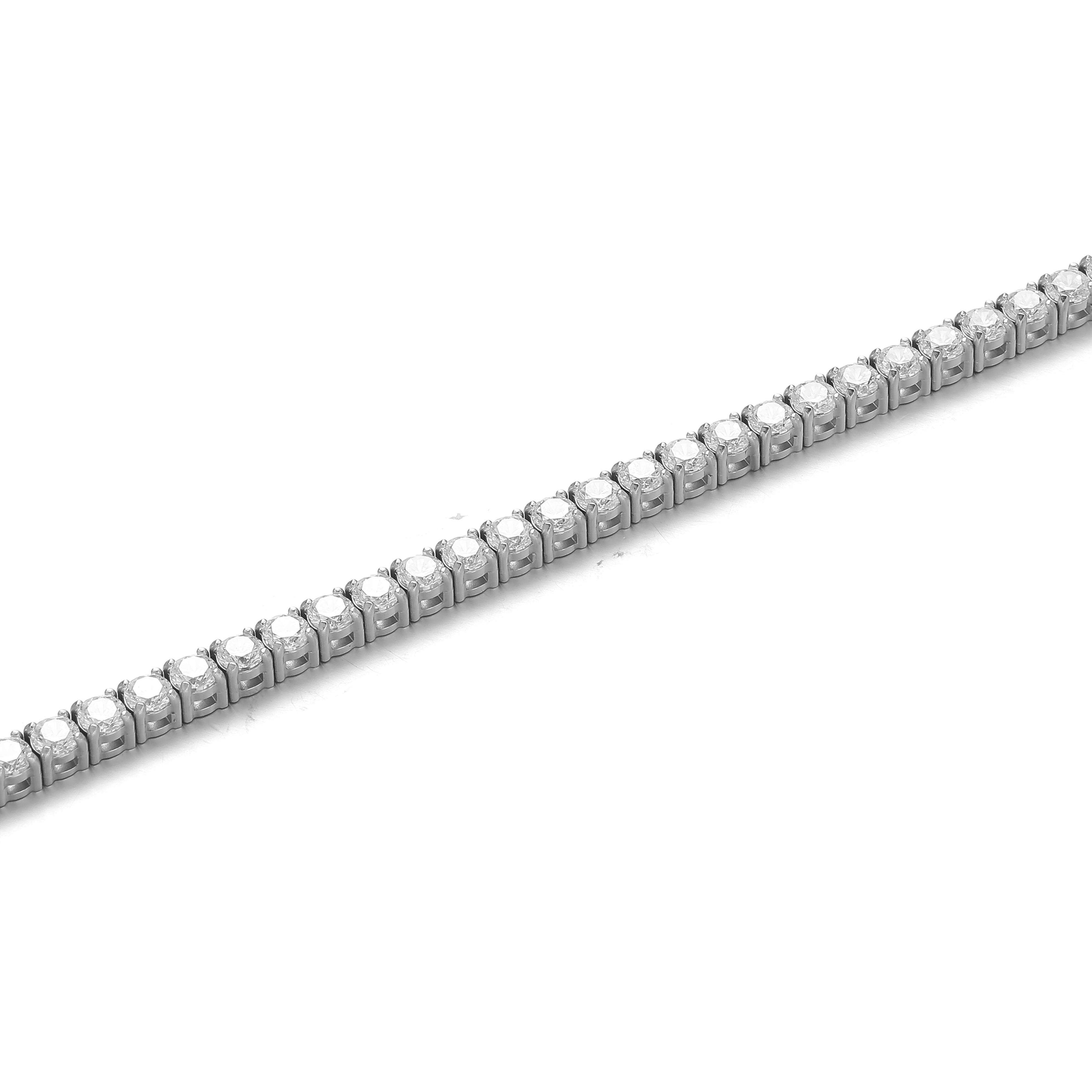 4MM White Gold Tennis Bracelet