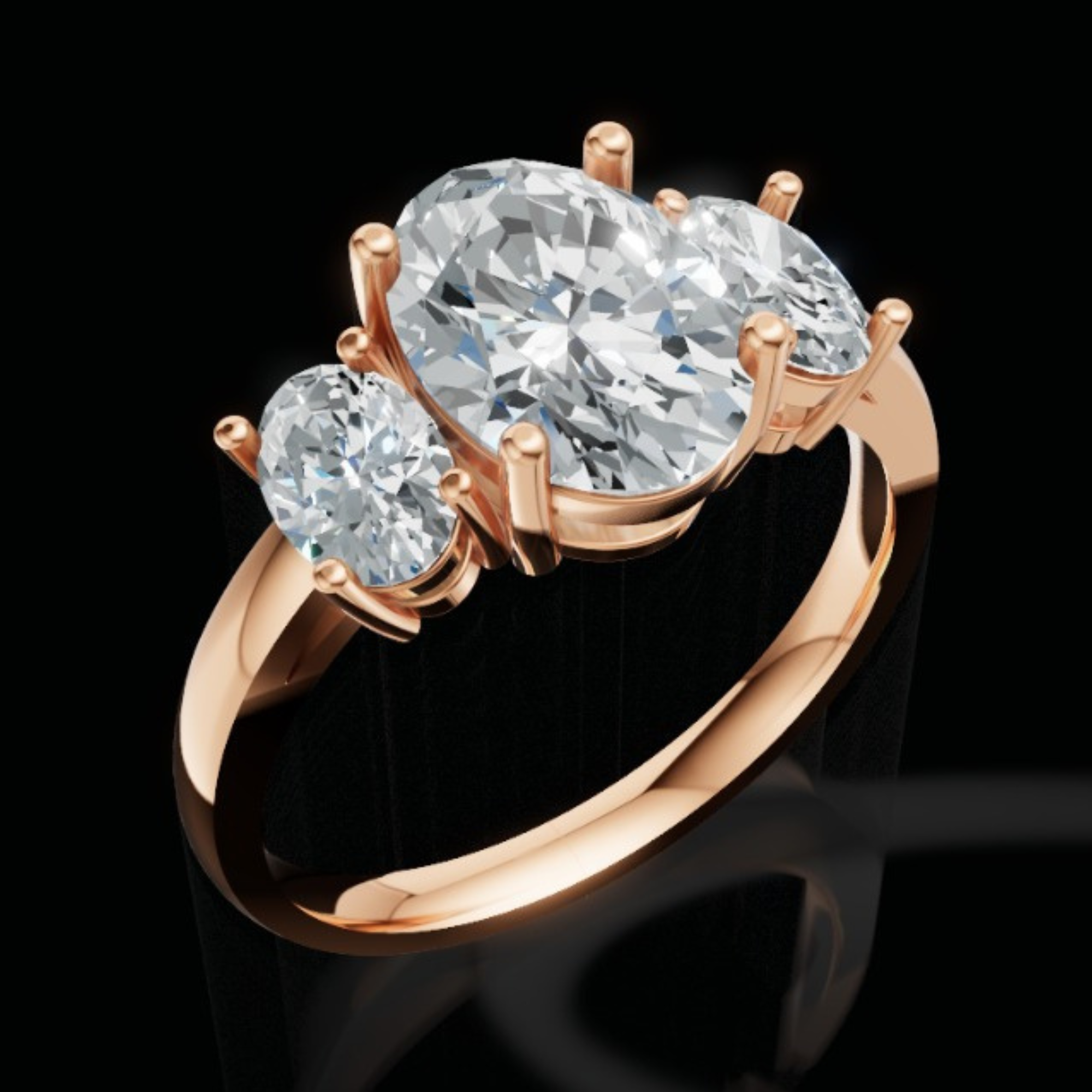 Celeste Oval Trilogy Ring