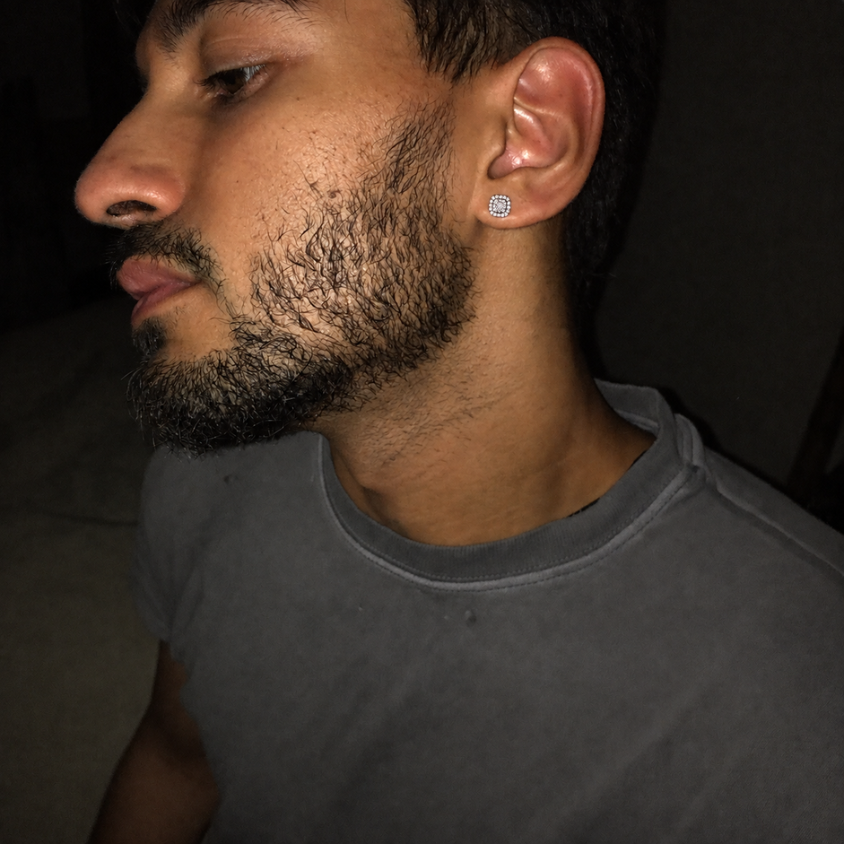 12MM Square Hoop Studs