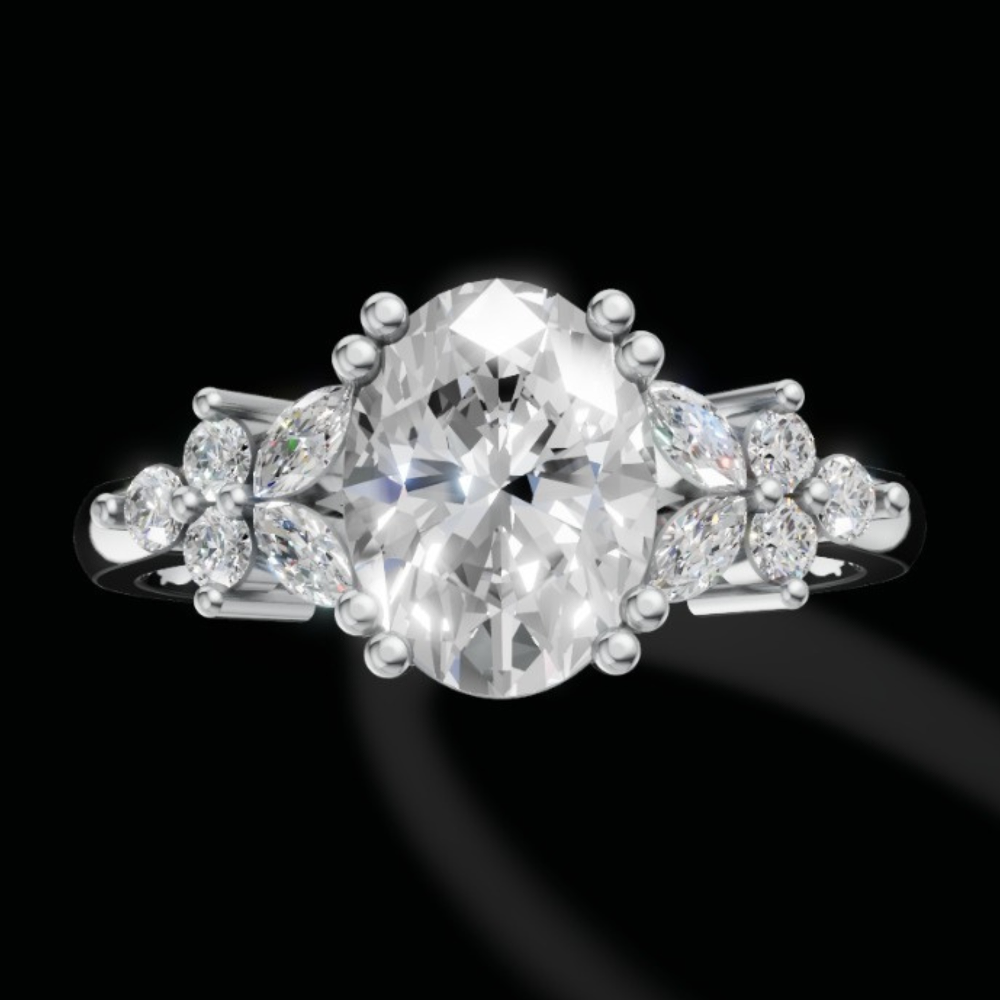 Celestine Petals Ring
