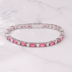 Pink Baguette Tennis Bracelet