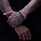 14MM Yellow Gold Raised Cuban Bracelet