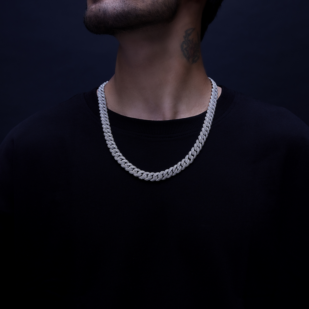 10MM White Gold Cuban Chain