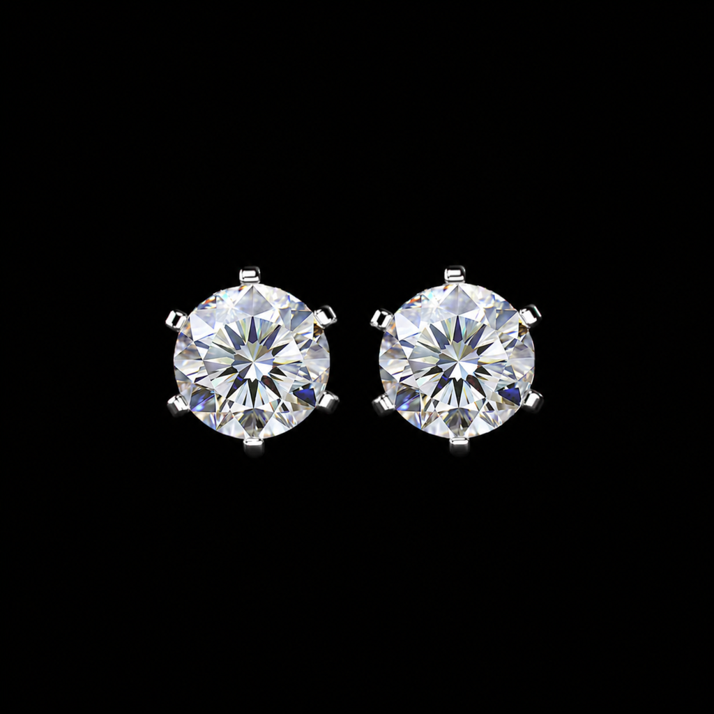 Crown Solitaire Lab Diamond Studs