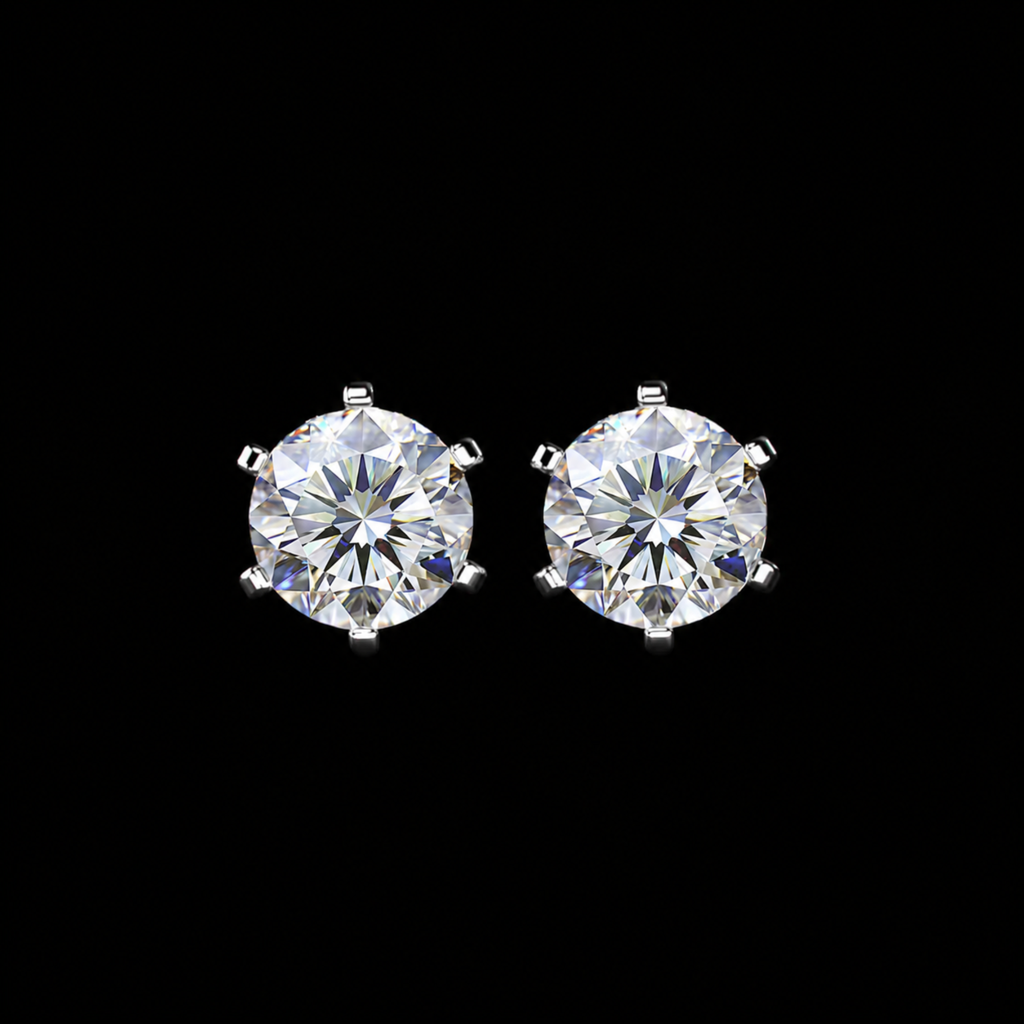 Crown Solitaire Lab Diamond Studs