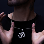 OM White Gold Pendant