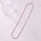Pink Baguette Tennis Chain