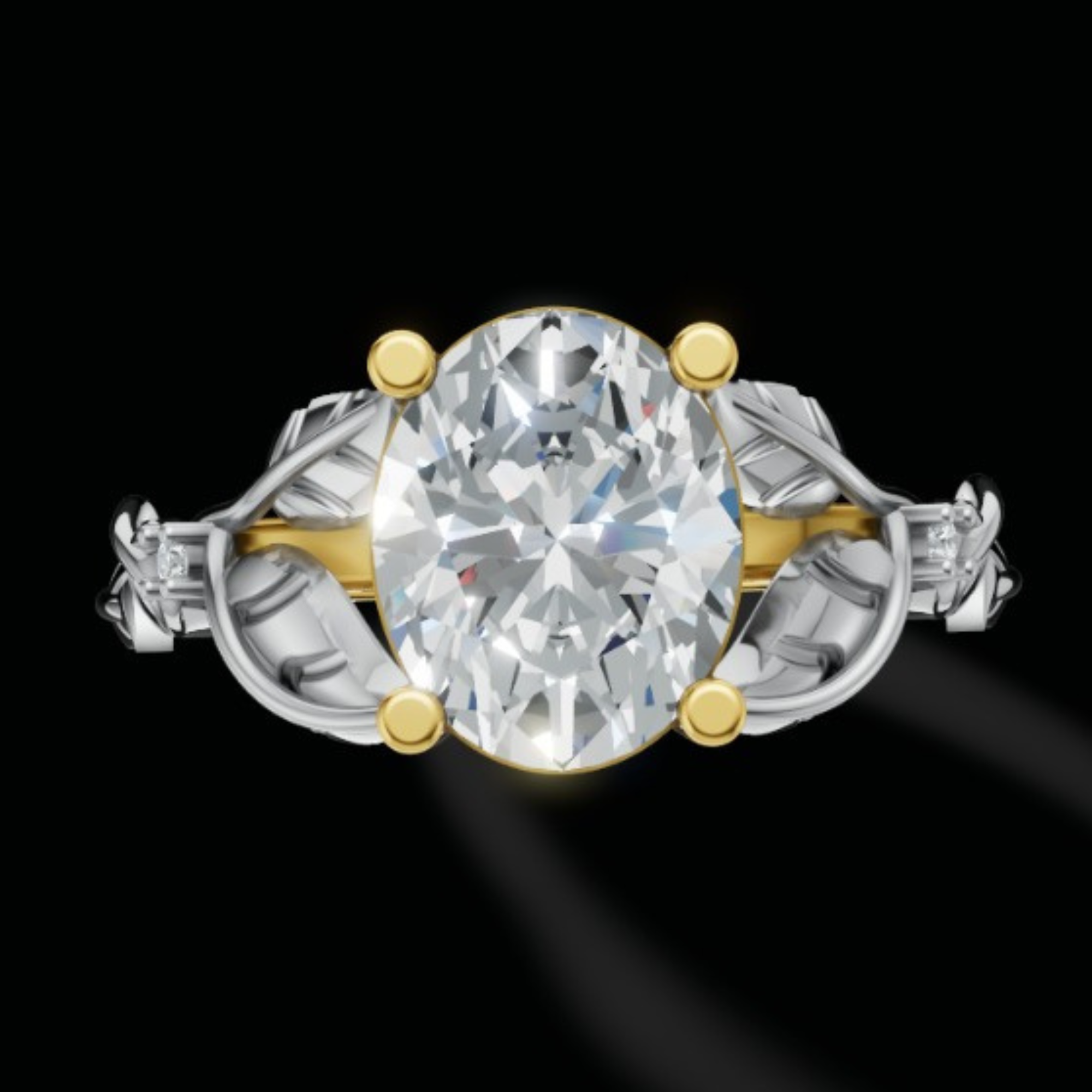 Leafy Oval Ring