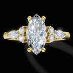 Golden Navette Trio Ring