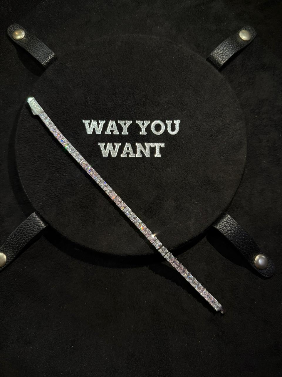 Princess Cut Diamond Tennis Bracelet (Waterproof)