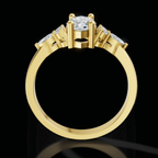 Golden Navette Trio Ring