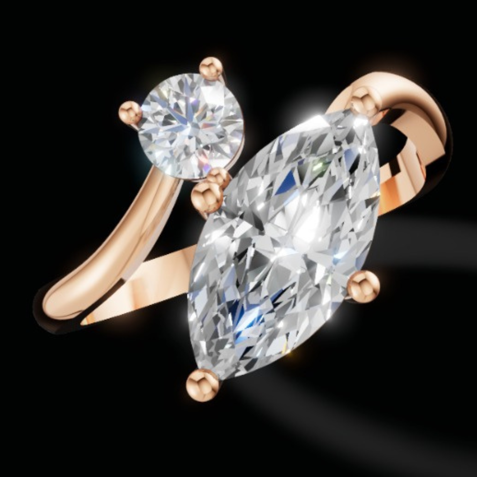 Serene Pear Embrace Ring