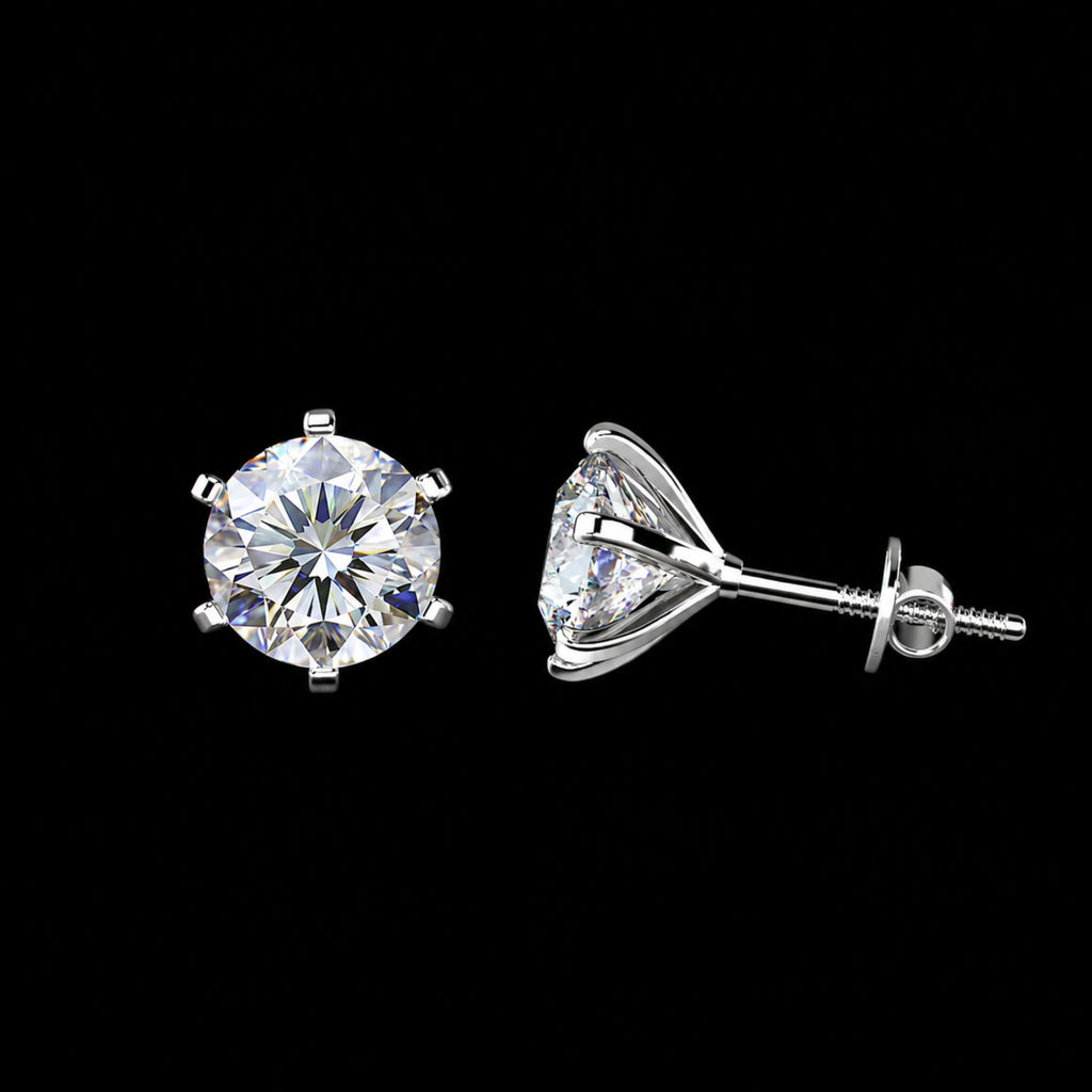 Crown Solitaire Lab Diamond Studs