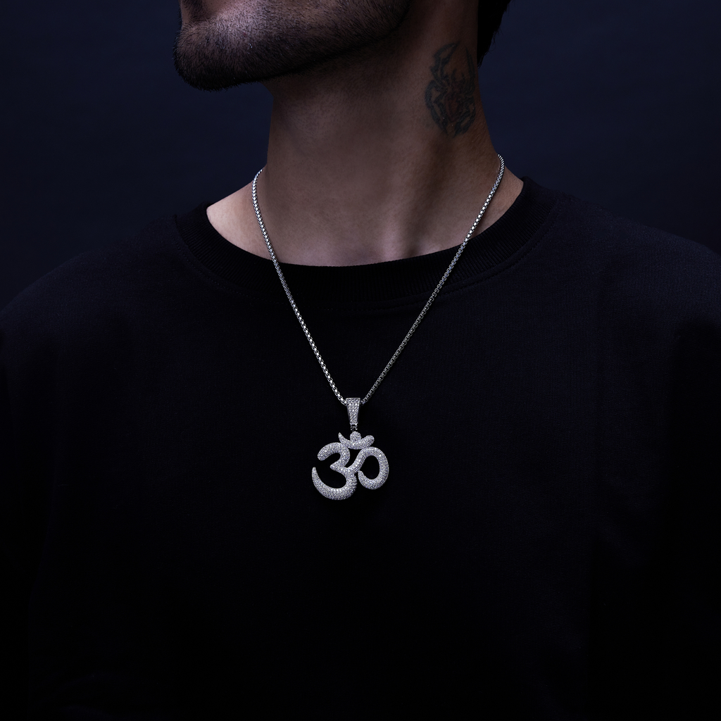 OM White Gold Pendant