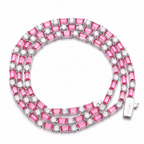 Pink Baguette Tennis Chain