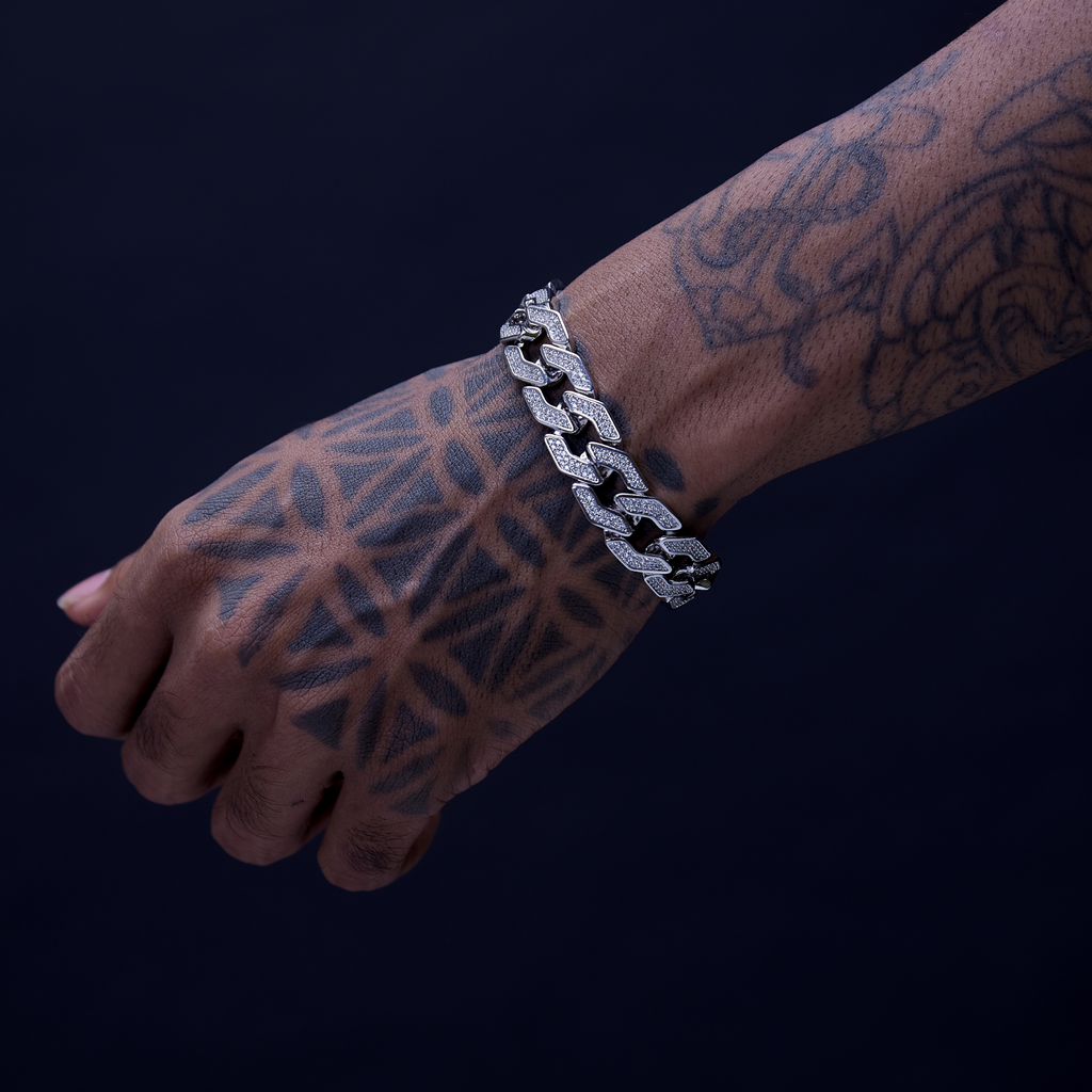 14MM White Gold Pave Cuban Bracelet