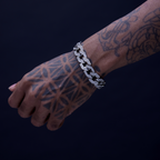 14MM White Gold Pave Cuban Bracelet