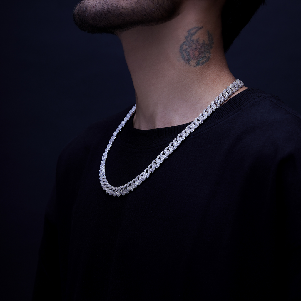 10MM White Gold Cuban Chain