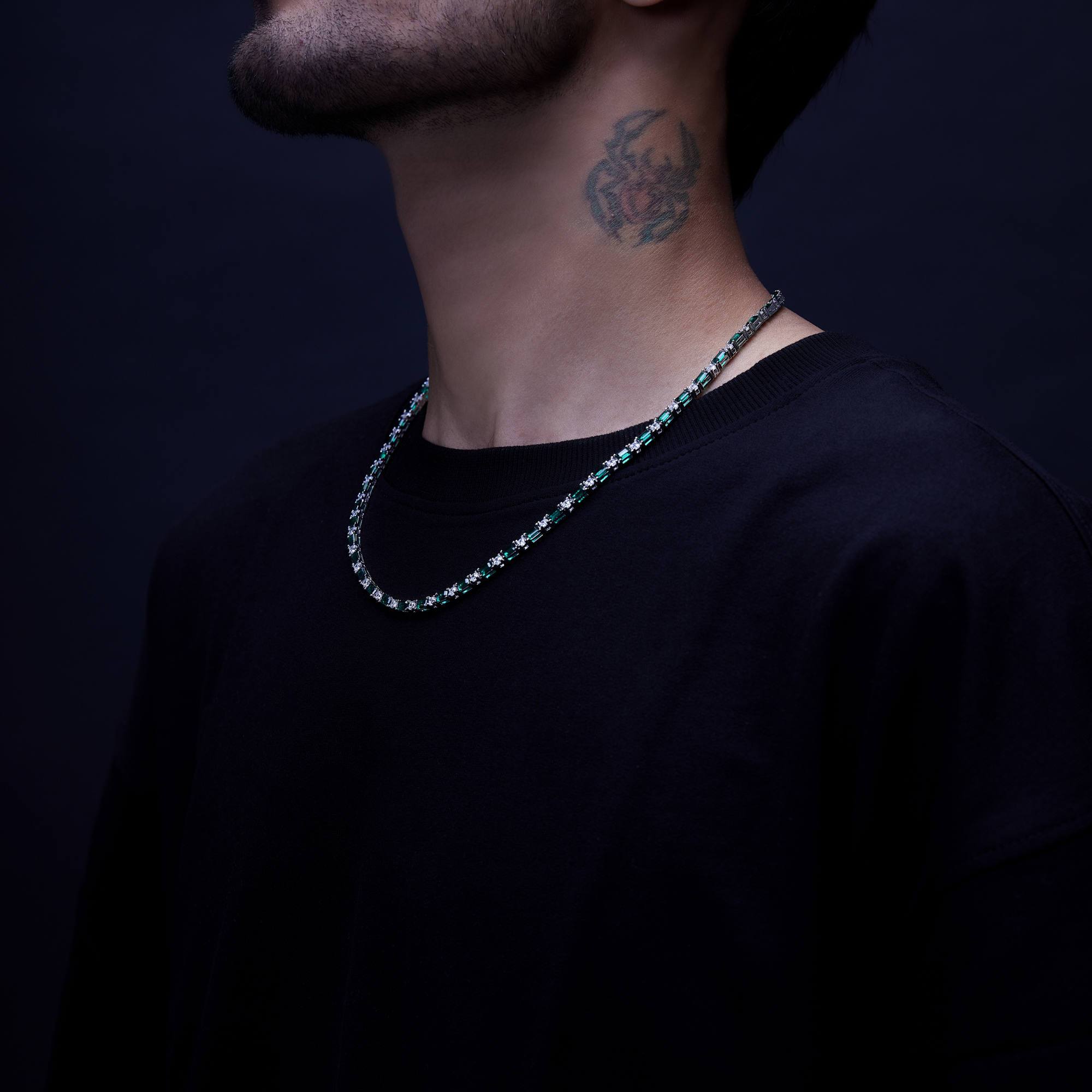 Green Baguette Tennis Chain