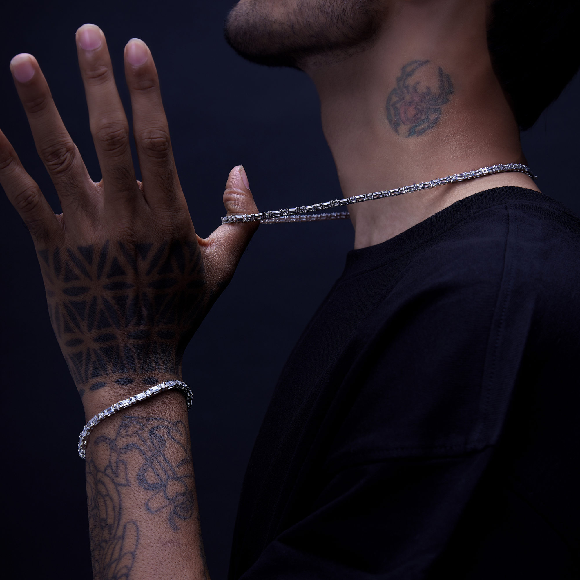 White Baguette Tennis Chain