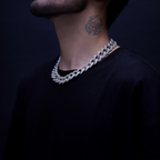 18MM White Gold Cuban Chain