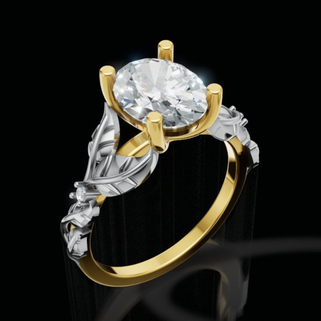 Leafy Oval Ring