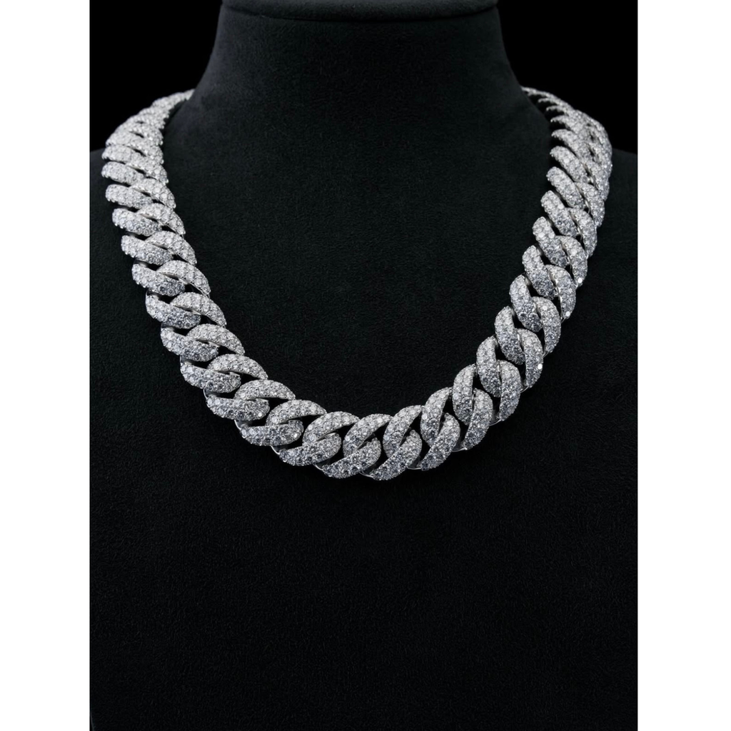 22MM White Gold Cuban Chain