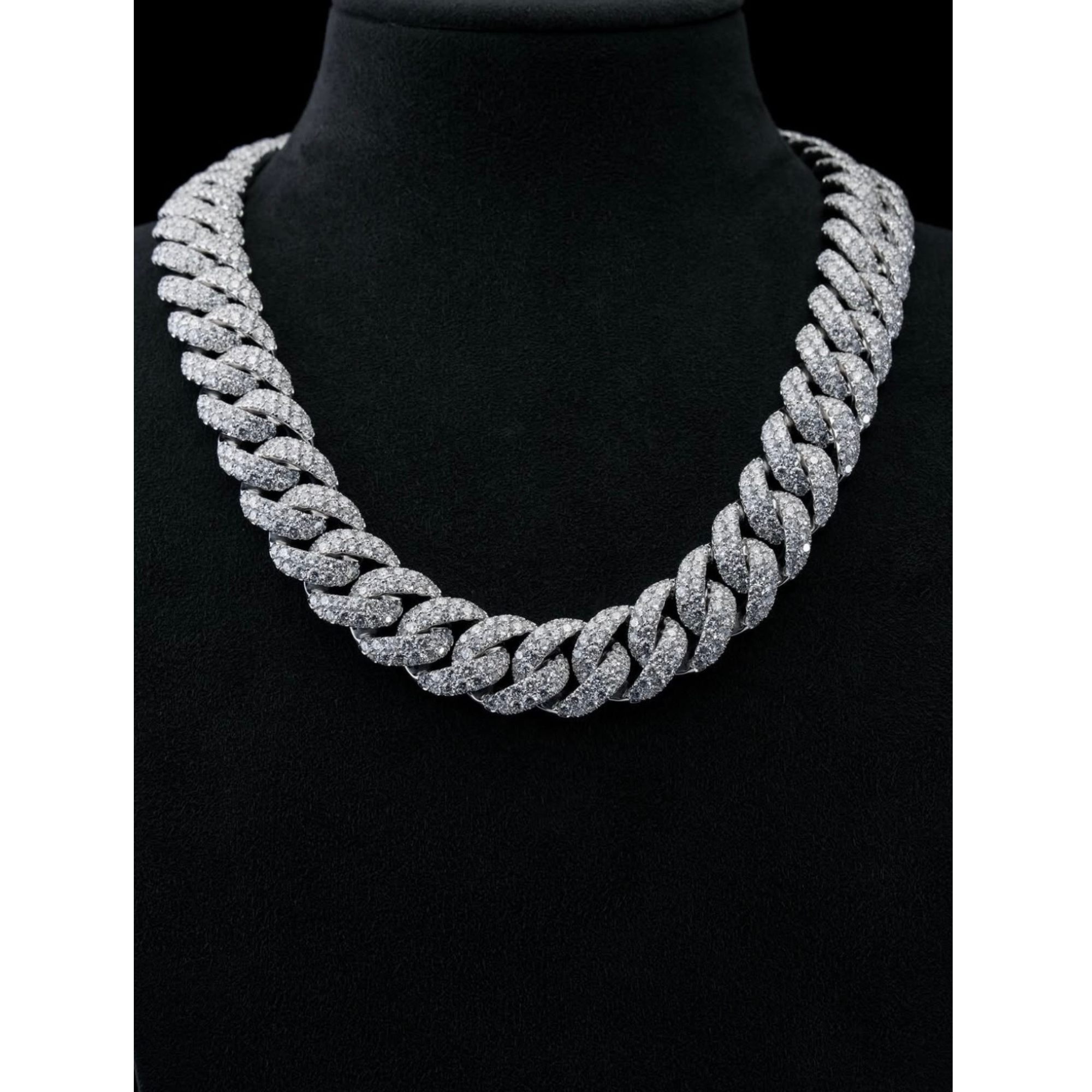 22MM White Gold Cuban Chain