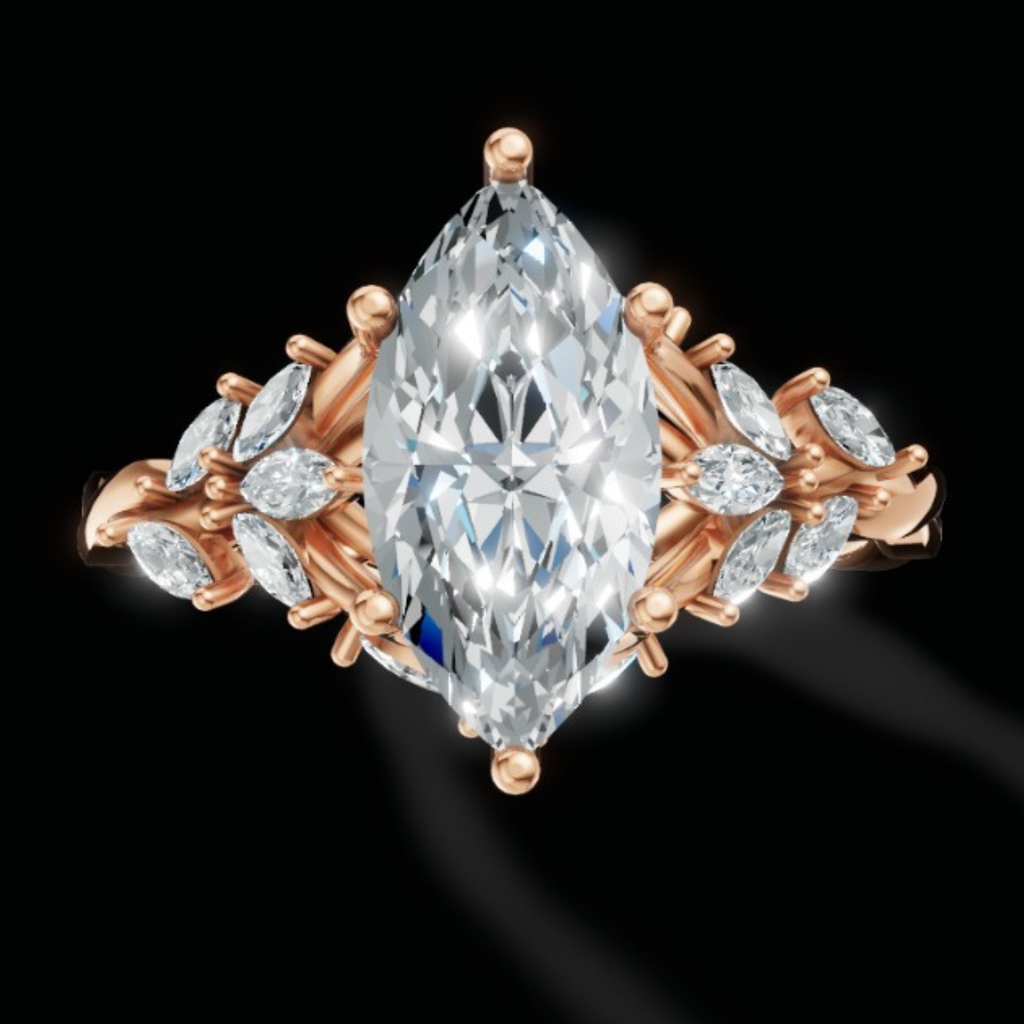 Lumina Rose Glow Marquise Ring