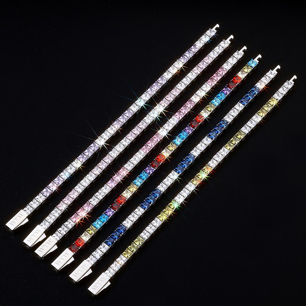 Princess Cut Diamond Tennis Bracelet (Waterproof)