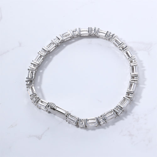 White Baguette Tennis Bracelet