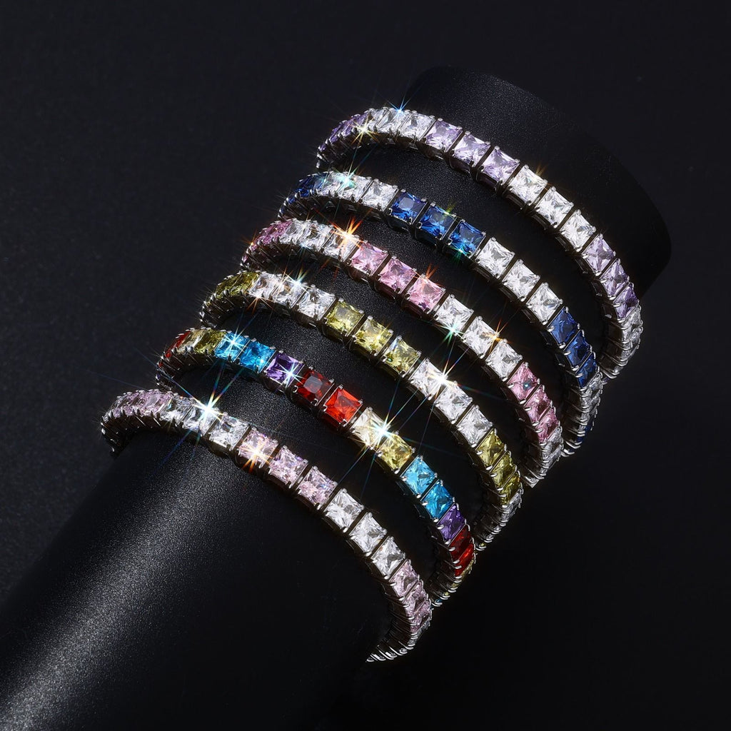 Princess Cut Diamond Tennis Bracelet (Waterproof)