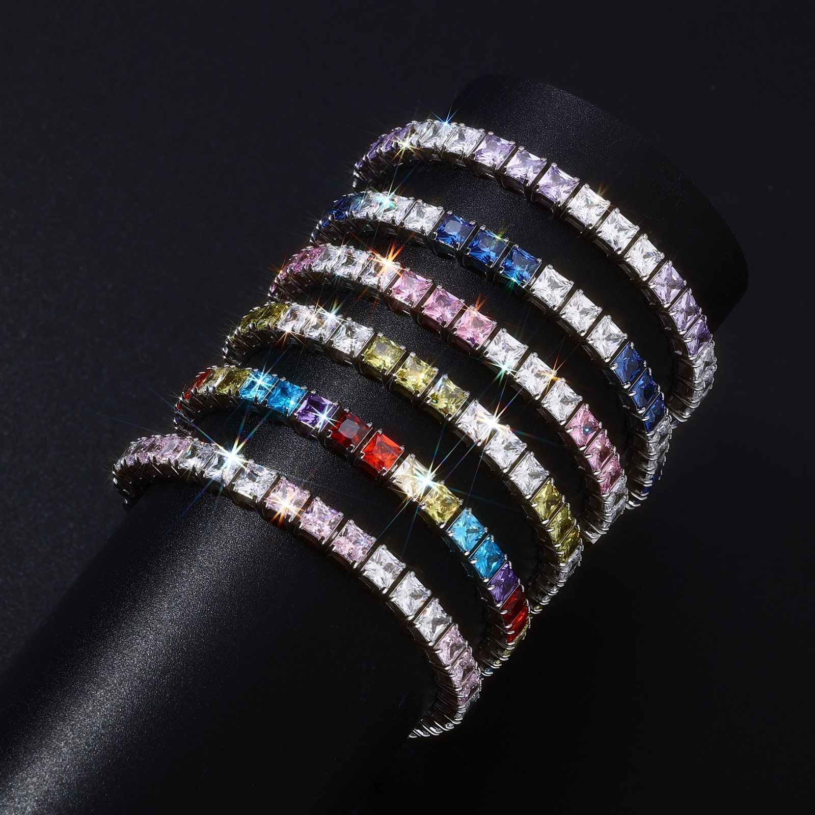 Princess Cut Diamond Tennis Bracelet (Waterproof)