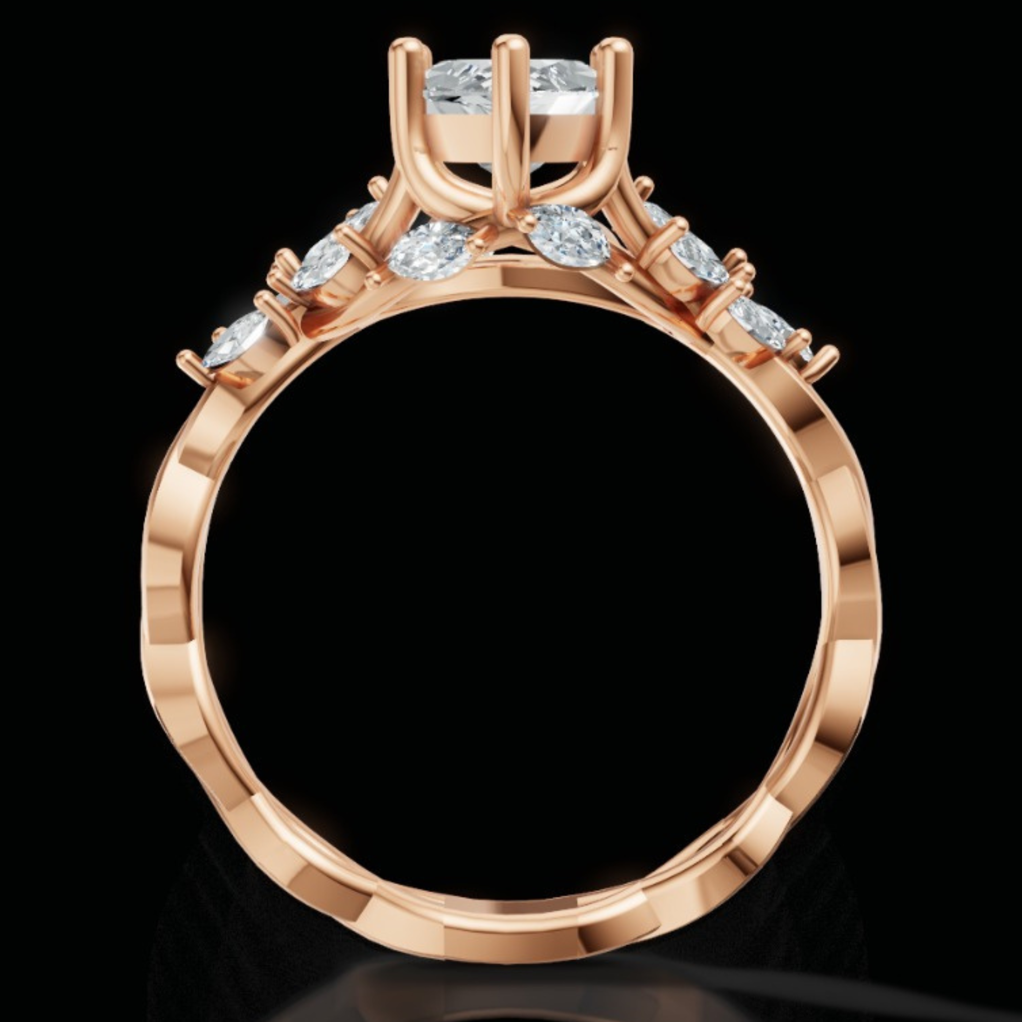 Lumina Rose Glow Marquise Ring
