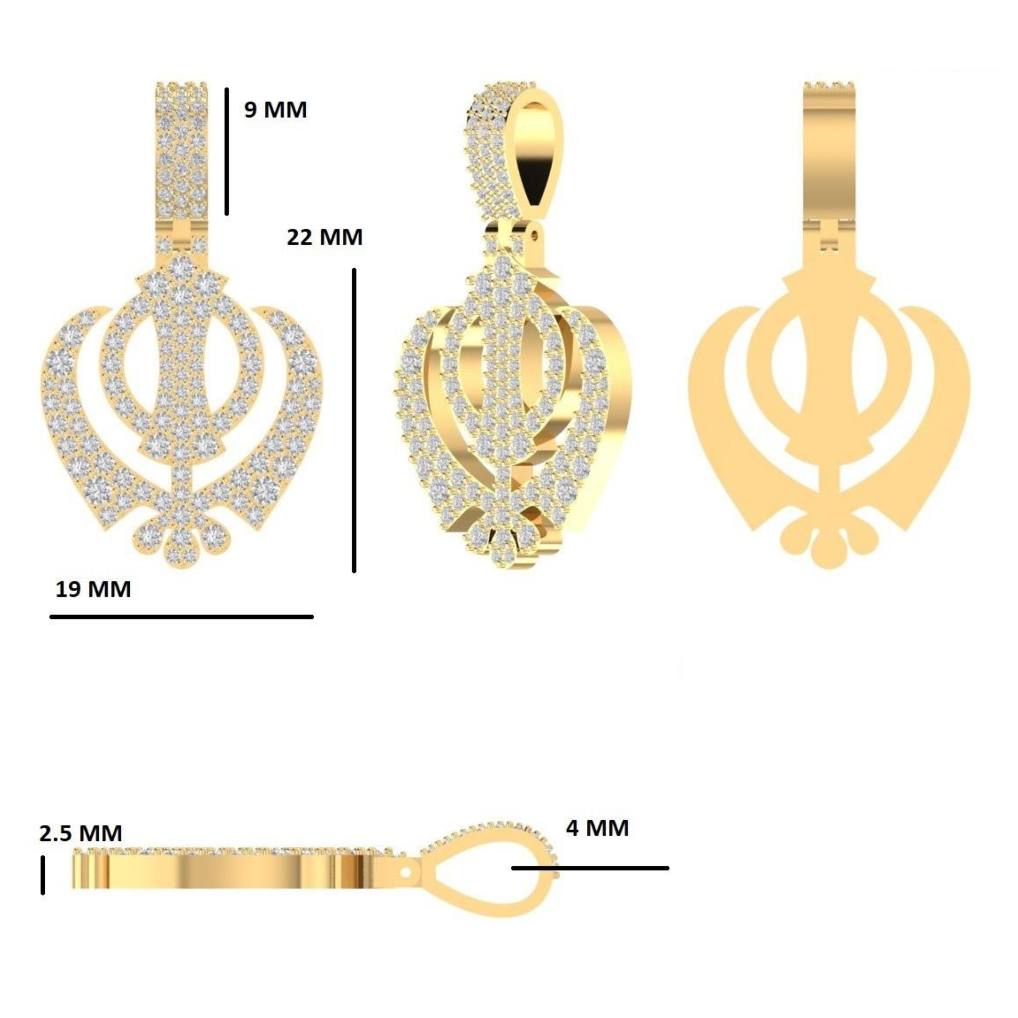 Iced Khanda Pendant