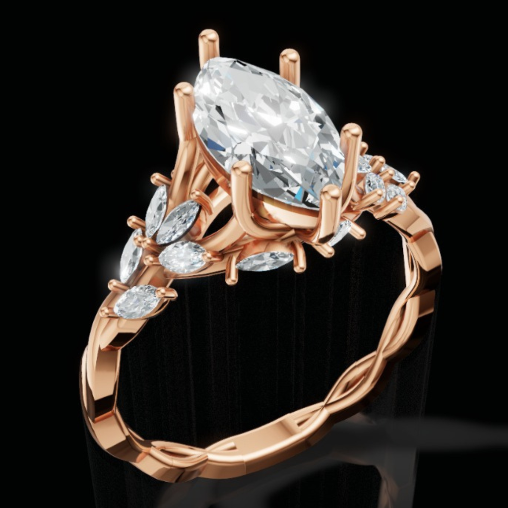 Lumina Rose Glow Marquise Ring