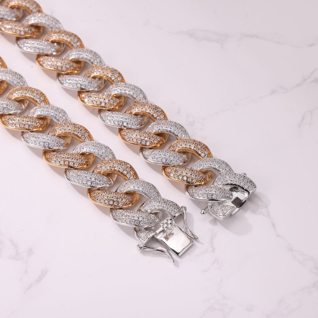 18MM Two Tone Cuban Chain