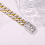 14MM Baguette & Diamond Two Tone Bracelet