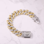 14MM Baguette & Diamond Two Tone Bracelet