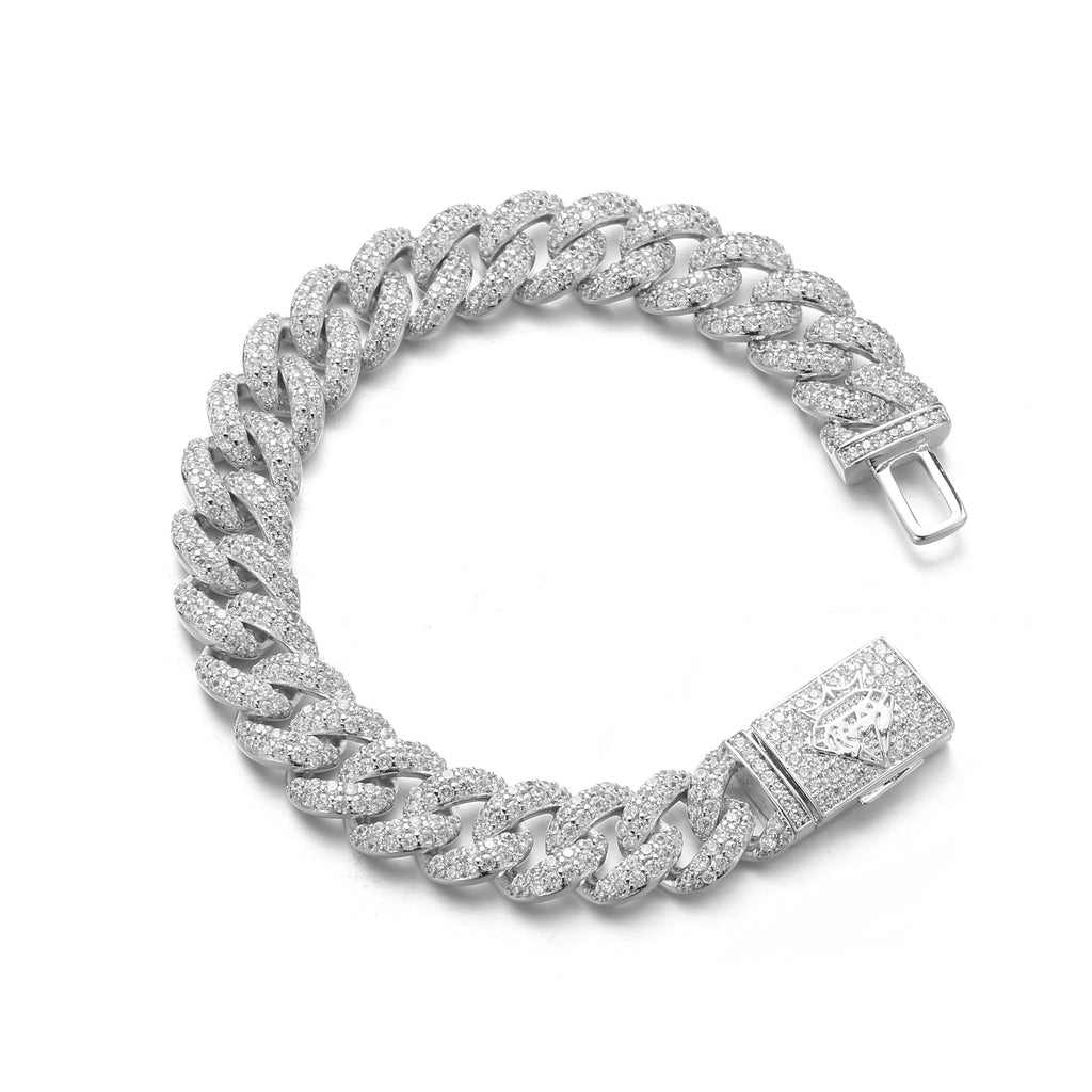 13MM White Gold Cuban Bracelet