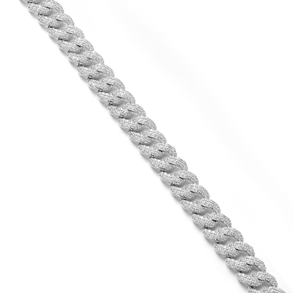 13MM White Gold Cuban Bracelet