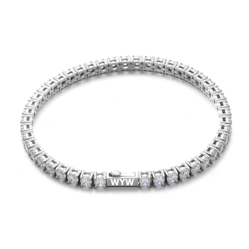 4MM White Gold Tennis Bracelet