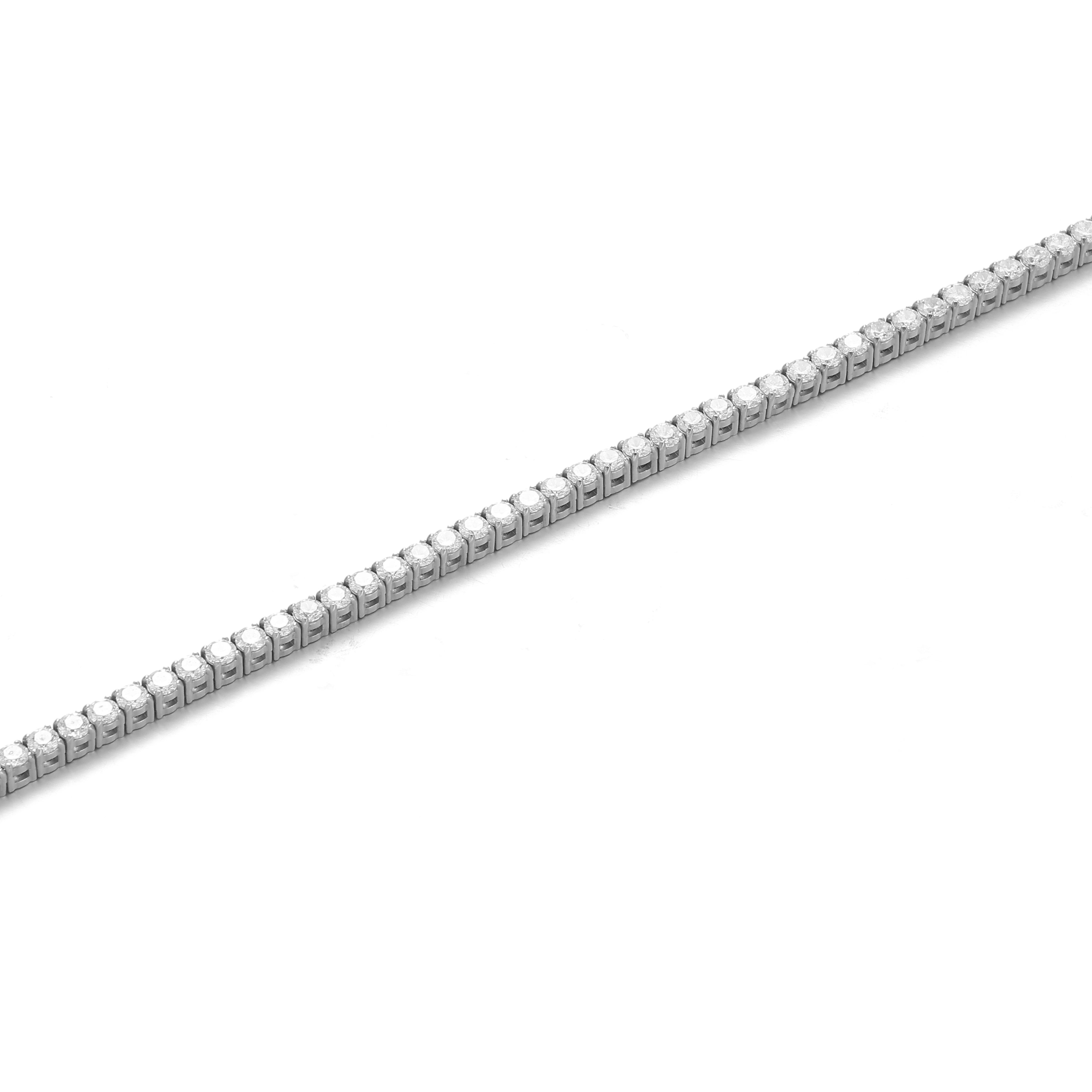 3MM White Gold Tennis Bracelet