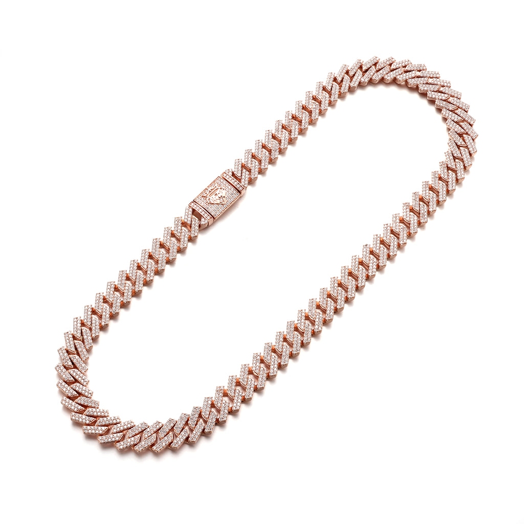 14MM Rose Gold Raised Cuban Chain
