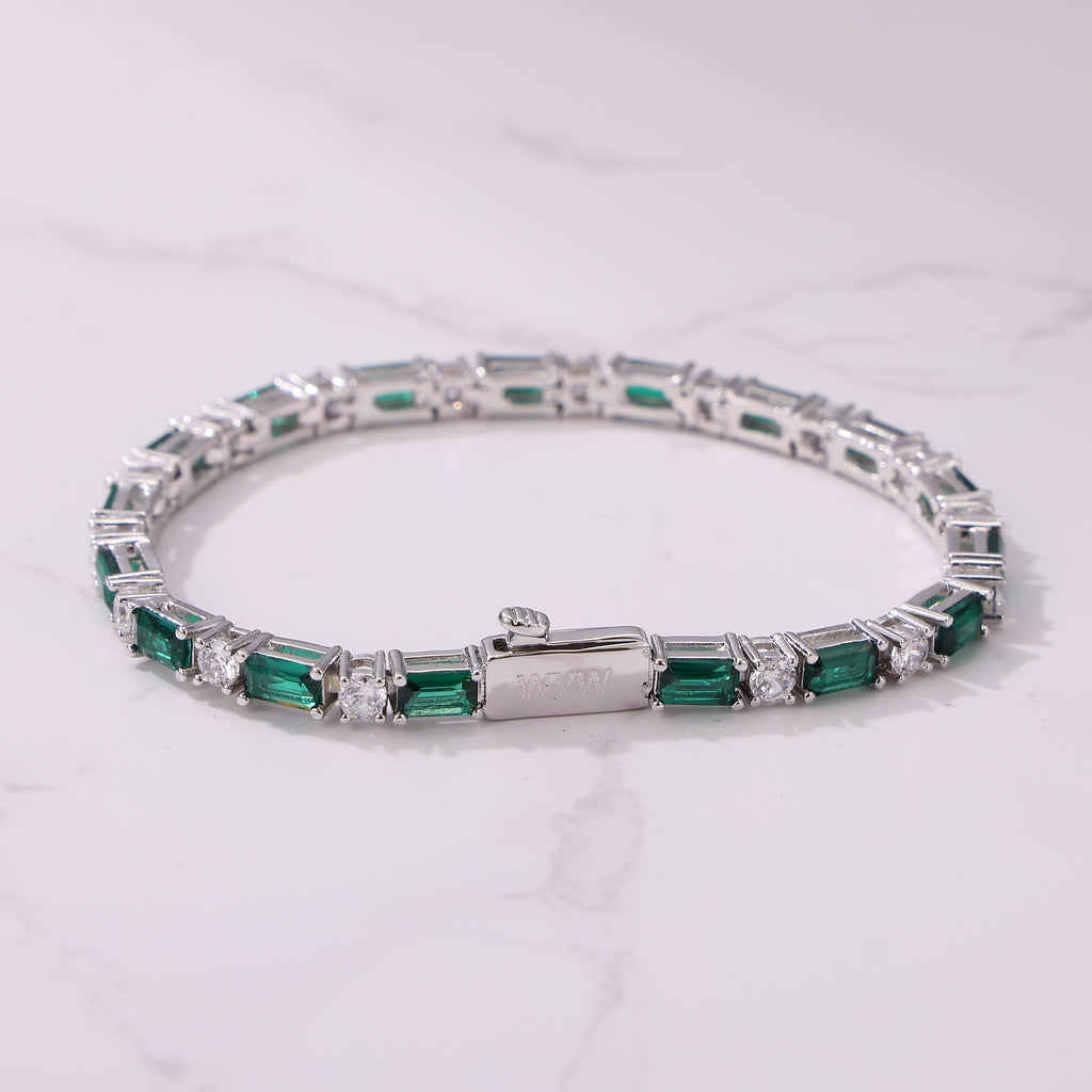 Green Baguette Tennis Bracelet