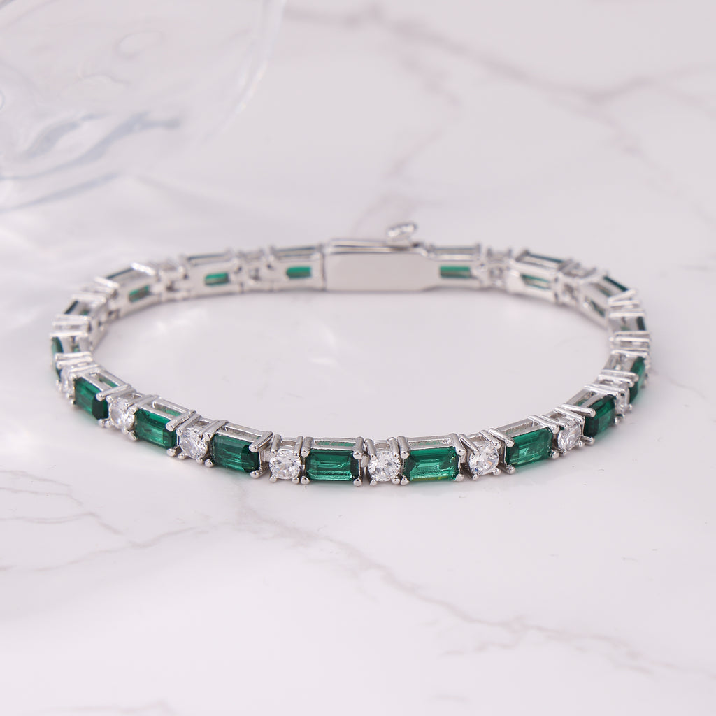 Green Baguette Tennis Bracelet