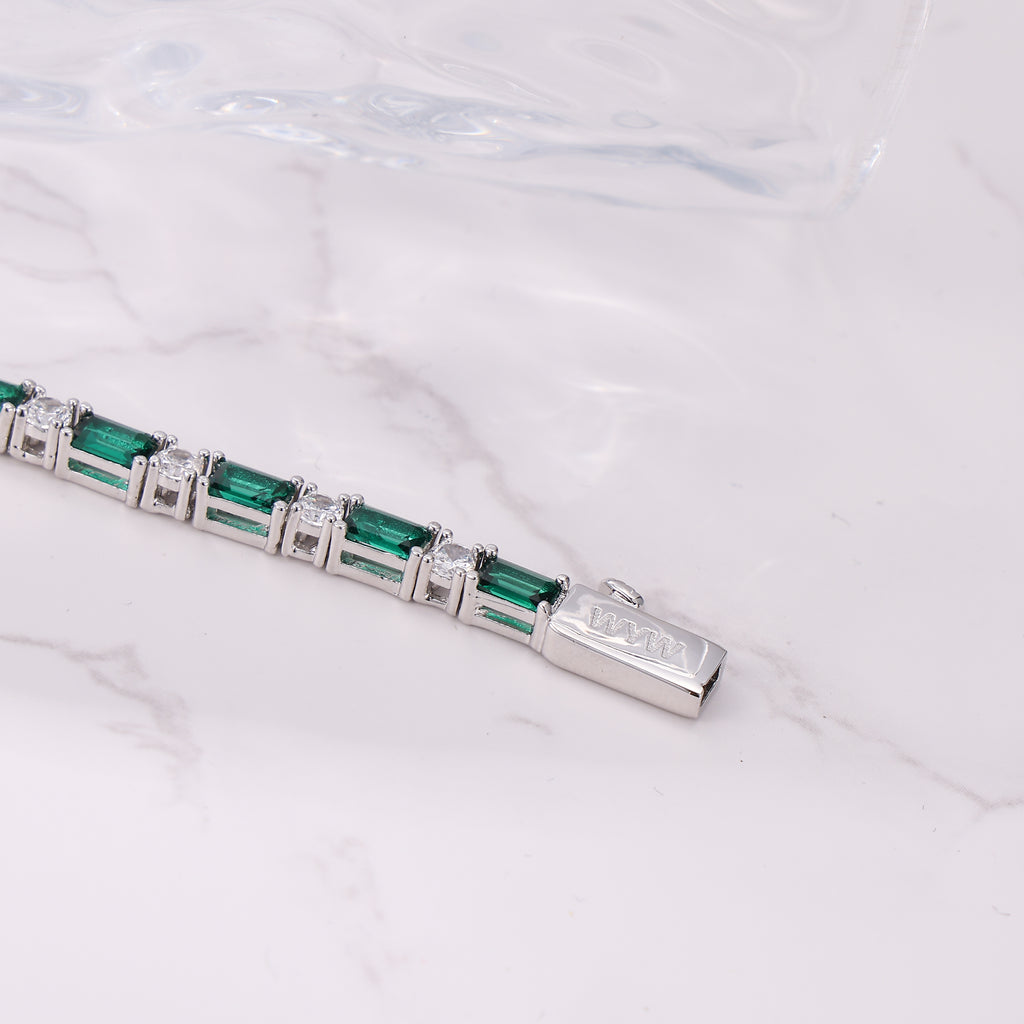 Green Baguette Tennis Bracelet