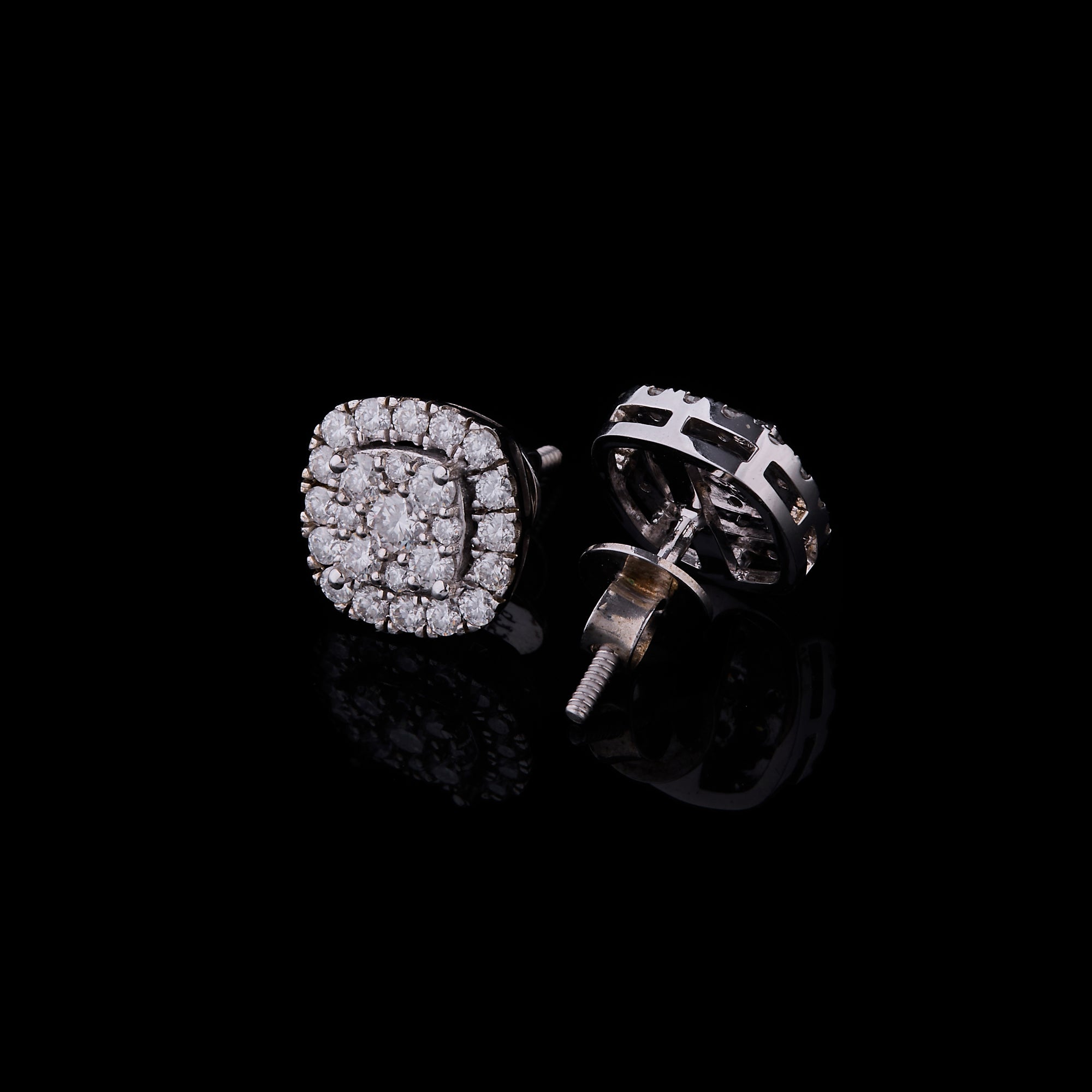 12MM Square Hoop Studs